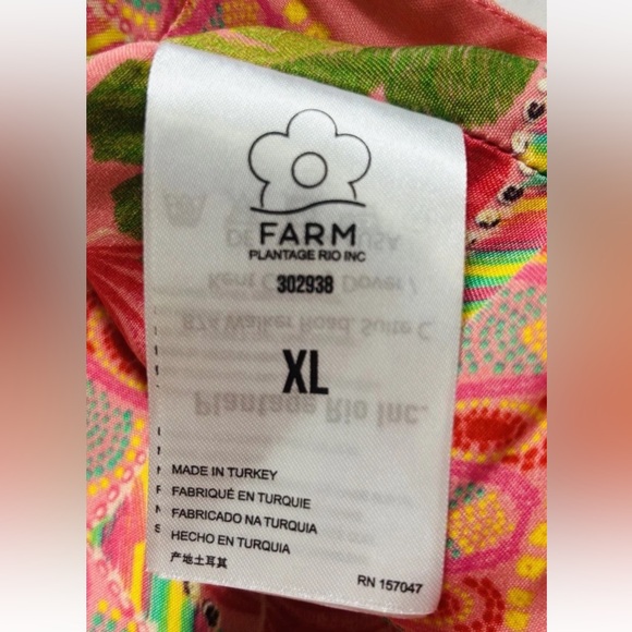 FARM RIO Mixed Scarves Crop Top Bandeau Style Vacation Resort wear Size XL - Picture 8 of 11